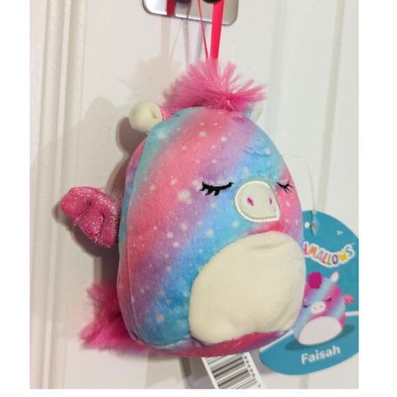 Squishmallow Faisah The Pegasus Tie Dye Stuffed Plush 4-inch Christmas Ornament - Picture 7 of 8